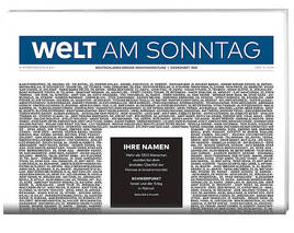 „Welt am Sonntag“ räumt Titelseite für Namen israelischer Opfer frei