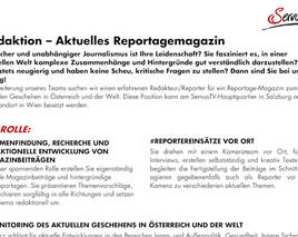 Job des Tages: ServusTV sucht Redakteur / Reporter