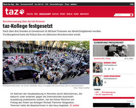 „taz“-Journalist bei Protesten gegen IAA von Polizei festgehalten