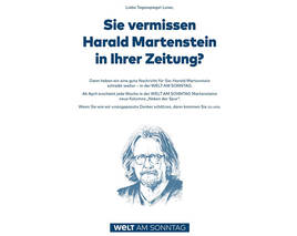 „Leider abgelehnt“: Martenstein-Anzeige der „Welt am Sonntag“ erscheint nicht im „Tagesspiegel“